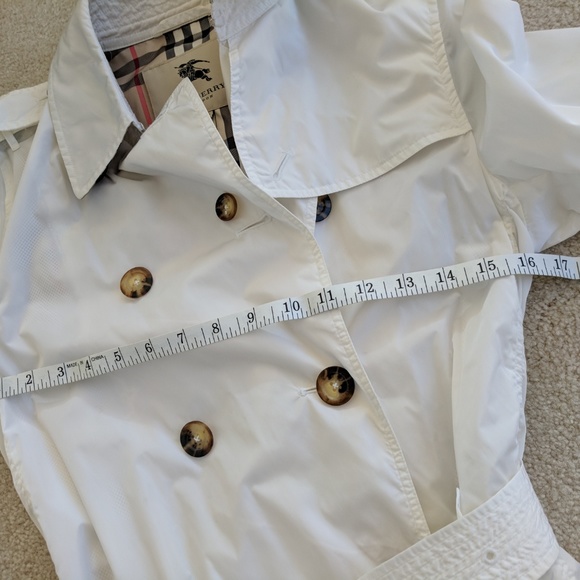 RARE! White BURBERRY LONDON TRENCH COAT / JACKET - Picture 4 of 8